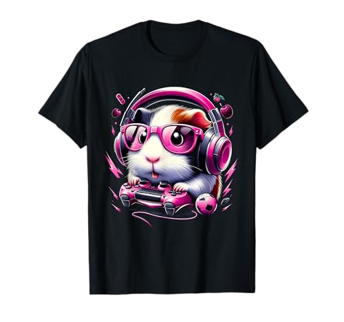 Guinea Pig Playing Video Games Guinea Pig Boy Kid Girl Gamer T-Shirt