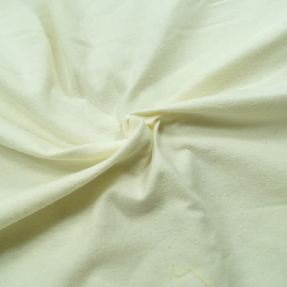Brushed 100% Cotton Fabric Woven Flannel Winceyette Soft Price Per Metre (Cream)