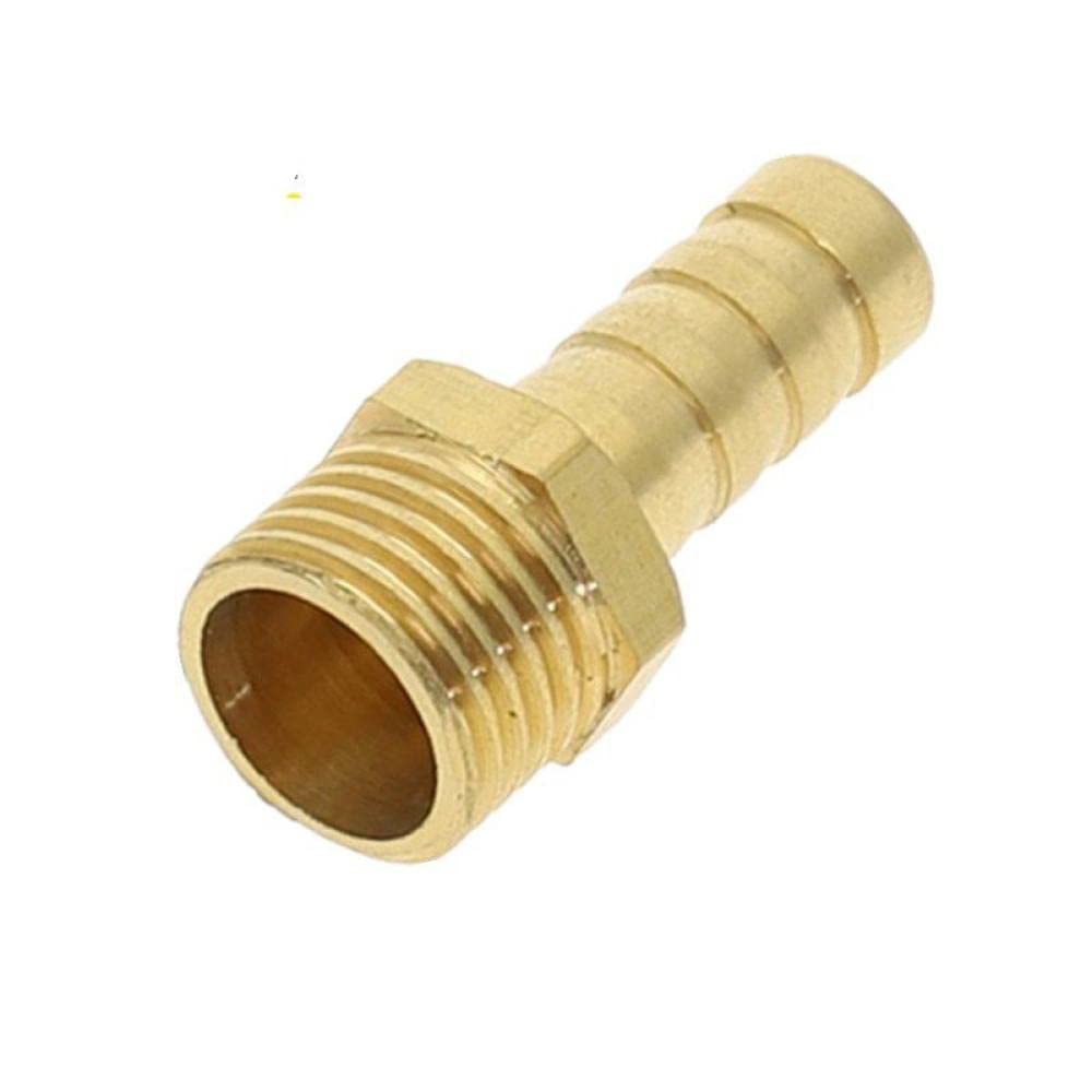 OTANA Hose Barb 4~25mm Male Thread 1/8'' 1/4'' 3/8" 1/2'' Copper Barbed Fitting Coupler Connector Adapter,3/8",OD 19mm