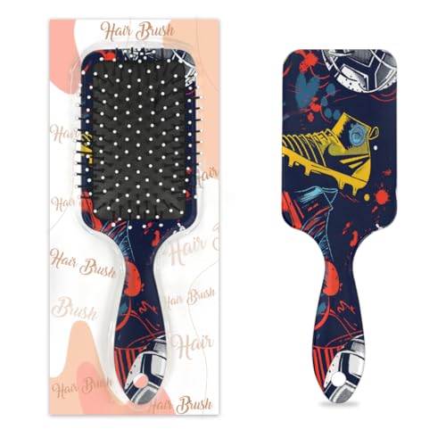 Woltant Football Boots Balls Soft Touch Hair Brush Detangling & Straightening Hairbrush for Women Removes Knots and Tangles in Wet or Dry Hair