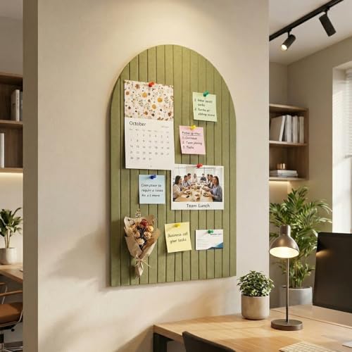 Image of Climberty Large Arched Felt Bulletin Board - Stylish Perfectly Sized 35 inch x 24 inch Cork Board Alternative for Office & Wall Decor-Gray Green