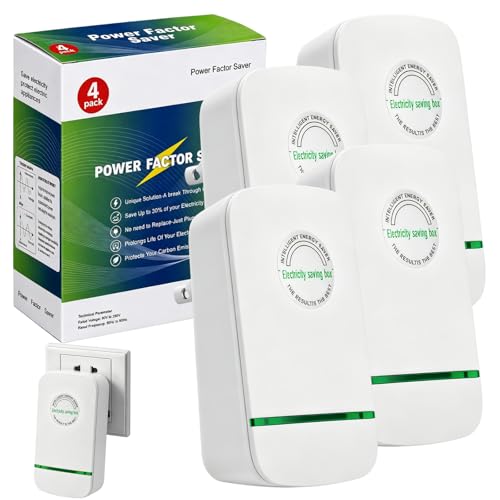 Household Energy-Saving Device Power Plug Pro | Energy Saver Plug-in Power Box with Us Plug 2026 Updated Design Compatible with 90250v Input Range for Homes and Offices (4PCS)