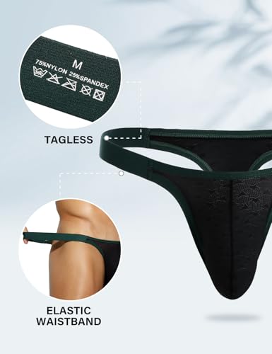 Casey Kevin CK210401L Men'S Sexy Breathable Mesh G-Strings Thong Bulge Pouch Tagless Underwear thumb #3