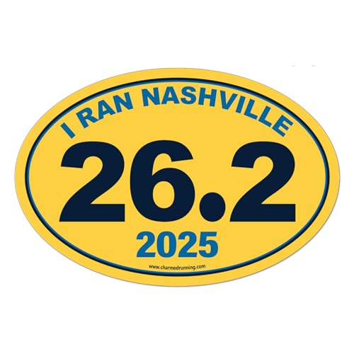 Charmed Running Brand I Ran Nashville Marathon 26.2 Car Magnet with Custom Year Option