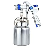 Shiningeyes Professional HVLP Gravity Spray Gun 1.7mm Nozzle 1/4' NPT 1000cc Cup (1.7mmDarkBlue)