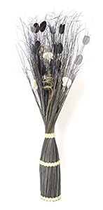 FRANK FLECHTWAREN Anthrazit Deko-Bündel mit weißen Blüten