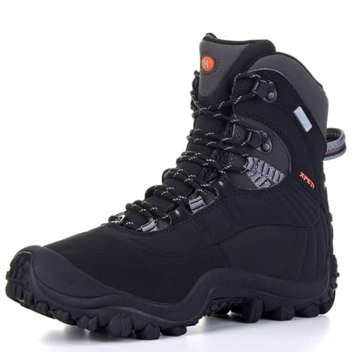 Manfen Women's Hiking Boots Lightweight Waterproof Hunting Boots Black Size 8