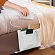 Betttasche Filz Betttasche zum Einhängen Bett, Filz Bett Caddy Organizer zum Einhängen, Dicke Filz Nachttisch Tasche Bett Organizer für Buch, Zeitschriften, iPad, Handy, Fernbedienung -Hellgrau