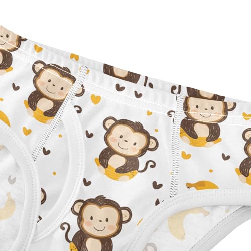 Monkey Banana Heart Boys' Underwear 100% Cotton Boys' Briefs Soft Toddler Underwear4