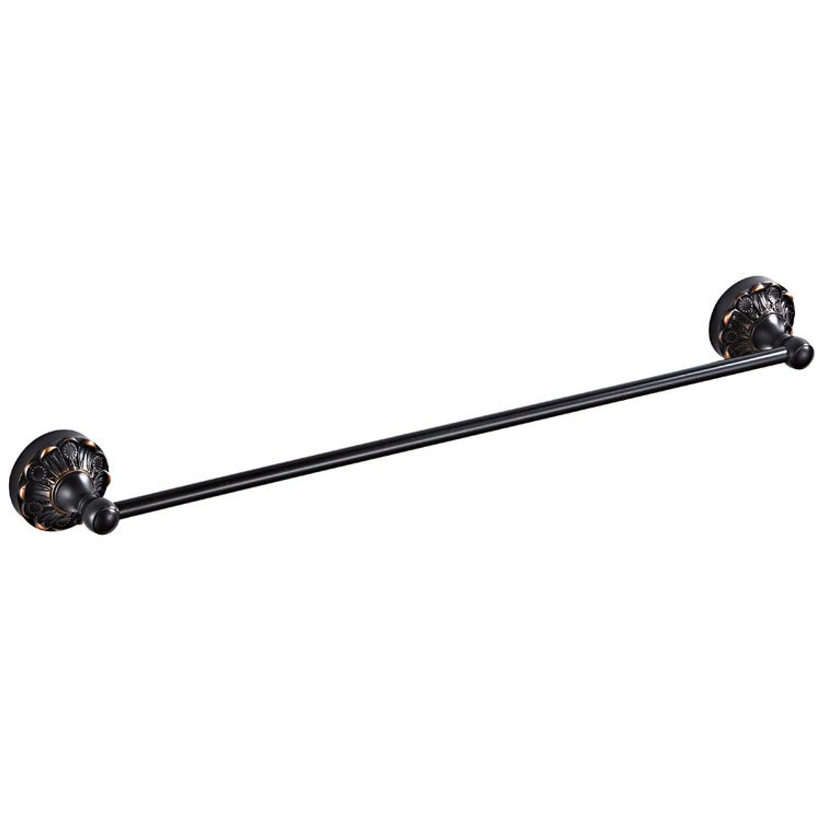 Porte-serviettes laiton noir mat au design pétale raffiné pour salle de bain chic
