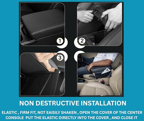 Image of Pabla Universal Car Armrest Cushion Memory Foam Soft PAD with Side Pockets, Universal Fit for All Cars
