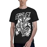 Anime Fist of The North Star Kenshiro Man's T-Shirt 3D Summer Casual Round Neckline Short Sleeve Shirts Large Black