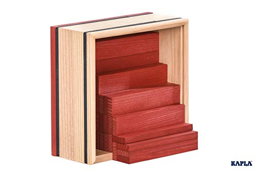 Kapla C40R 40pieza(s) - Bloques de construcción para niños (40 Pieza(s), Rojo, Rectangular, 16,5 cm, 16,5 cm, 7,8 cm)