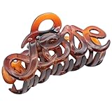 Parcelona France LOVE Covered Concealed Spring Tortoise Shell Celluloid Jaw Claw Hair Clip
