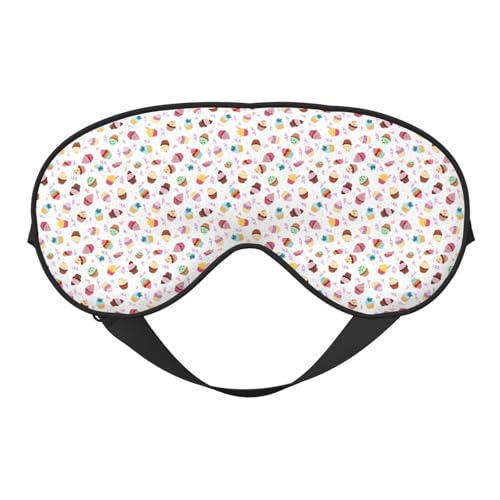 Máscara de ojos suave con estampado de magdalenas, bloqueo de luz beneficiosa, siesta, uso nocturno, viajes, camping, meditación, yoga