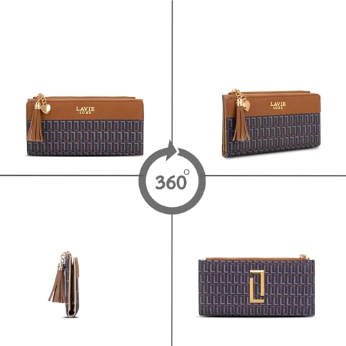 Image of Lavie Luxe Women's Mono Safain25 Bifold Zip Wallet |Gift For Ladies