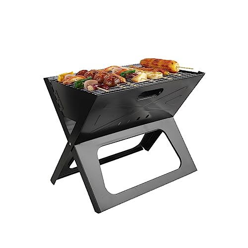 YYUINU Barbacoas Portátiles, Barbacoas De Carbón, Barbacoa De Carbón Plegable De Sobremesa para Picnic Al Aire Libre Jardín Terraza Camping, Negro,48 * 31.5 * 40cm