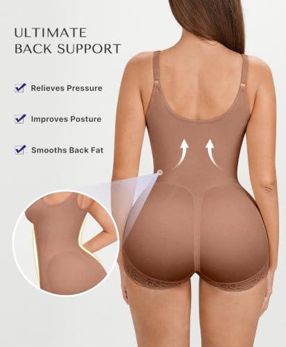 Image of SHAPELLX Faja Body Shaper for Women, Zipper Shapewear Bodysuit