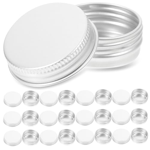 Garneck Screw Lid Round Tin Bottles 15ml Storage Jars Lids Small Tin Cans for Jam Beauty Products