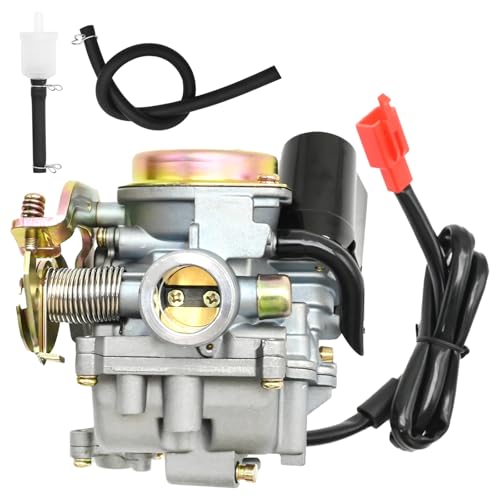 JUUDDENPARTS Carburateur 50cc 4T 4 temps, remplacement pour moteurs chinois 50cc 4 temps (moteurs GY6-139QMA/QMB), remplacement pour Piaggio Fly Liberty Zip