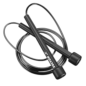 VXF 684 Skipping Rope for Men & Women (Black, Free Size -Adjustable) | Material -Nylon | For Cardio Workout | Warmup | Weight Loss | Training | Jump Rope for Exercise | Exercise Rope