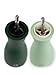 PEUGEOT - Tahiti Water Duo Pepper Mill + Salt Mill 15cm - Includes Black Pepper and Rock Salt - Classic Adjustment - PEFC Certified Wood - Made in France - Moss Green and Mint Color
