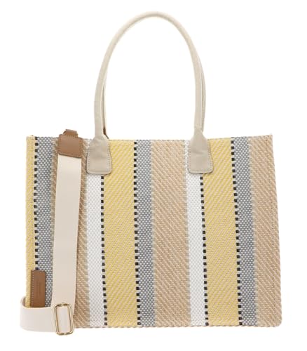 Grand sac cabas SEIDENFELT MANUFAKTUR Hulu beige doré grand format