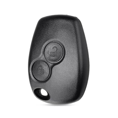 AUTOZOCO Carcasa Mando Llave del Coche 2 Botones,Funda de Llave de 2 Botones,Compatible con Renault Clio,Twingo,Megane,Laguna y Kangoo,Botones de Abrir y Cerrar,con zócalo de Pila