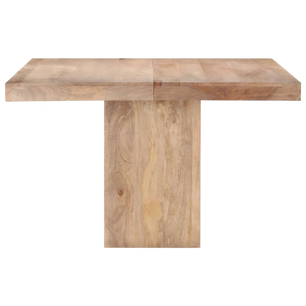 Mesa de comedor de 120 x 120 cm, mango de madera maciza de acabado natural, moderna mesa de madera con base robusta, mesa de cocina para comedor, salón y balcón