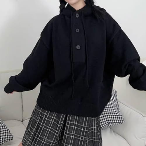 Mens Oversized Knit Sweater Hoodie Essentials Trendy Sweatshirts Loose Lazy Hoodie Baggy Streetwear4