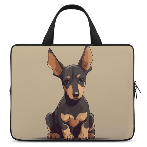 Sac d'ordinateur 17" lapin joufflu et doberman pour homme et femme