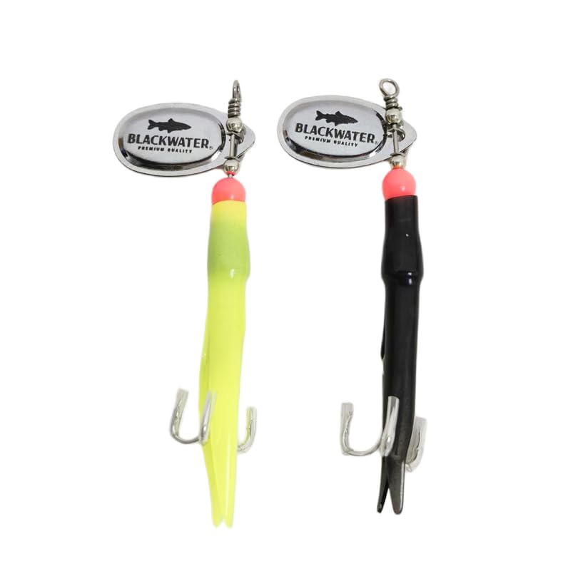 QUICK CHANGE HOOK SINGLE BLACK RED YELLOW COPPER BRASS PIKE SILVER SPOON LONG CAST FLYING LURE FISHING SPINNER C SALMON SEA TROUT SINGLE TREBLE 15 GRAMS 15G (Both 2 Silver 15g Treble Hooks)