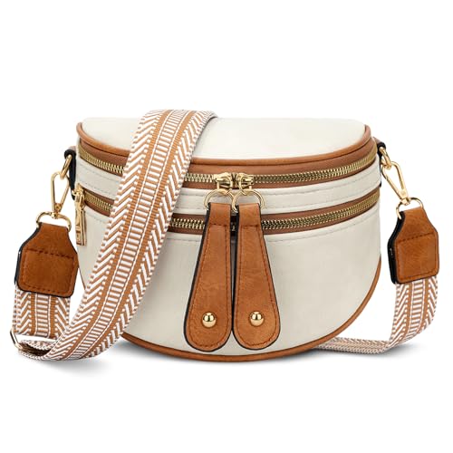 Image of KKXIU Crossbody Sling Bag for Women Trendy Fanny Pack Vegan Leather Chest Bag | Trendy