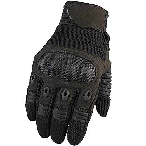 Full Finger Touch Screen Contact Gloves Hard Knuckle Cycling Biking Paintball Airsoft (Black, Small)