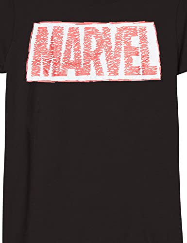 T-shirt Marvel fille noir avec graphisme scribble exclusif en taille M - 2