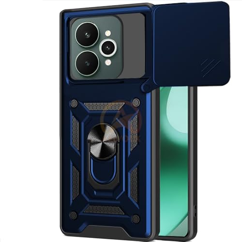 Image of Armor Bumper Back Cover Case for Realme 15 /15 pro 5G | Rotating Camera Cover, Ring Holder & Kickstand | Heavy Duty & 360 Degree Protection Realme 15 /15 pro 5G Back Cover (Blue)