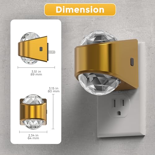 Image of L LOHAS LED Projector Night Light,[2-Pack] Night Lights Plug into Wall,Dusk to Dawn Sensor,3000K Soft White,Brightness Adjustable,Projector Nightlight for Bathroom Bedroom Hallway