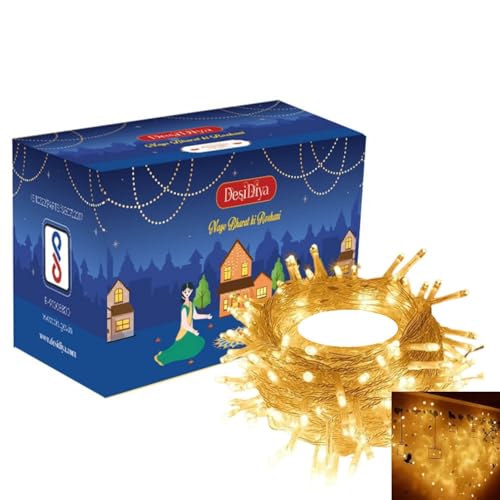 Image of Desidiya LED Rice Lights for Home Decoration String and Diwali Christmas Indoor Outdoor Decoration Wedding, 19 Meters Festive Decor Light (Warm White)
