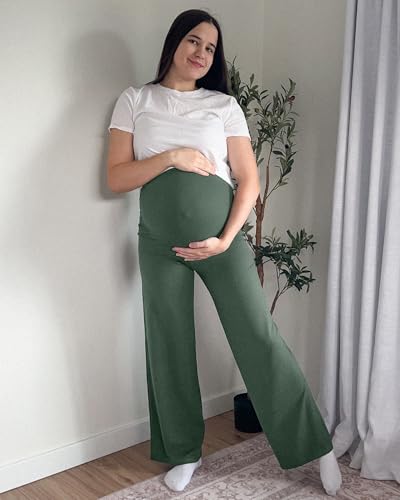 Image of G4Free Women's Maternity BareFeel Wide Leg Yoga Pants