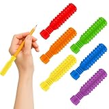 ZenithBurst Kauschutz Stifte,6 Chewable Pencil Topper aus weichem Silikon, Kaustift Toppers als Schreibhilfe für Stift Kinder, Kauaufsatz Stift für Kinder