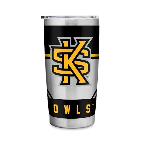 Rico Industries NCAA Kennesaw State Owls 20oz Stainless Steel Tumbler with Lid - Great For Coffee Tea Water or Cocktails