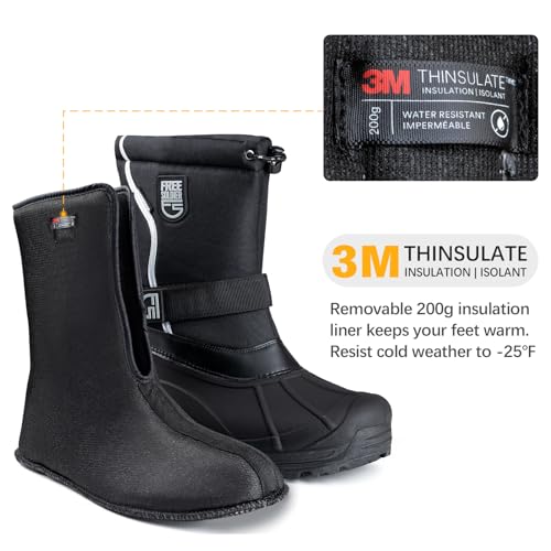 Free Soldier HJ6974060553575 Mens Snow Boots Insulated Waterproof Hiking Winter Shoes Nonslip Outdoor Ankle Cold Weather Boots thumb #1