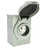 X-Haibei 50 Amp Generator Power Inlet Box NEMA SS 2-50P 125/250 Volt 12500 Watts fit Generator Plug 50 Amp 3 Prong for Outdoor Receptacle, LED Light (50A NEMA SS 2-50P)
