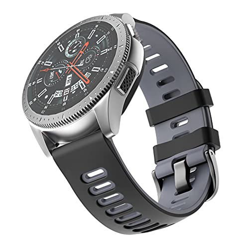 Correa silicona 22mm compatible Vivoactive 4 negro gris miniatura 2