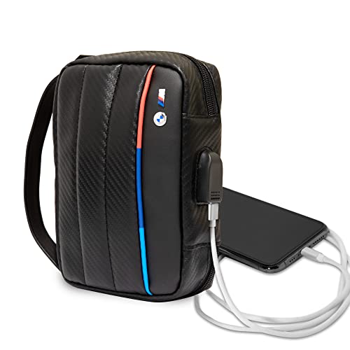 Sac à main BMW CG Mobile en carbone PU avec ligne tricolore pour ordinateur portable