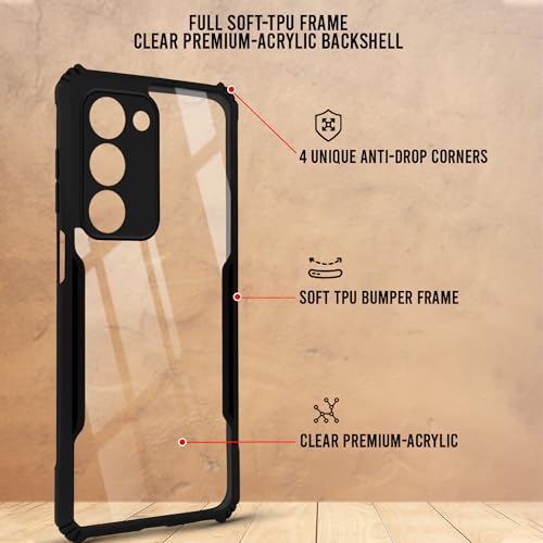 Image of Jkobi Hybrid Back Cover Case for Realme C83 5G (Shockproof with Polycarbonate Clear Panel | Professional Black)
