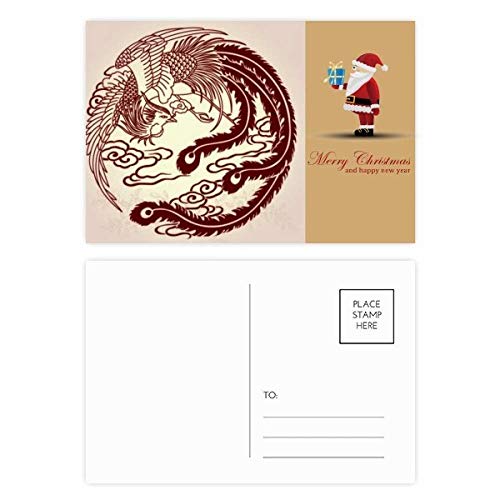 Lot de 20 cartes postales Phénix et portraits d'animaux de Noël