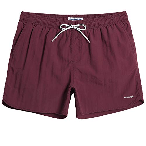Image of maamgic Mens Swim Trunks 5 inch with Mesh Lining Quick Dry Bathing Suits for Men Swim Shorts Swimwear