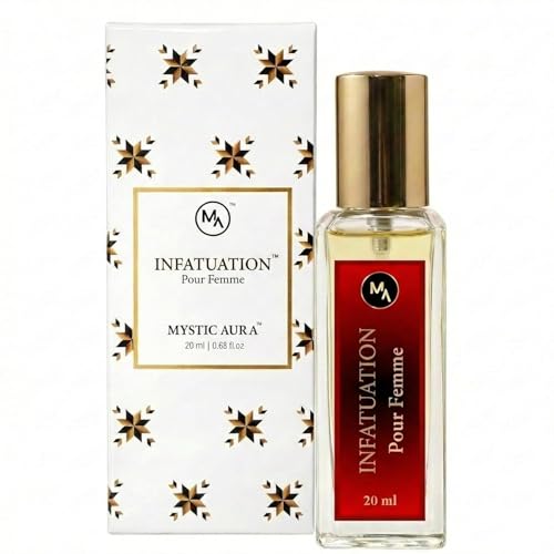 Image of MYSTIC AURA Infatuation Pour Femme | Eau de Parfum for Women | 20 ml | Floral Musky Fragrance | Long-Lasting Luxury Perfume | Vegan & IFRA Compliant