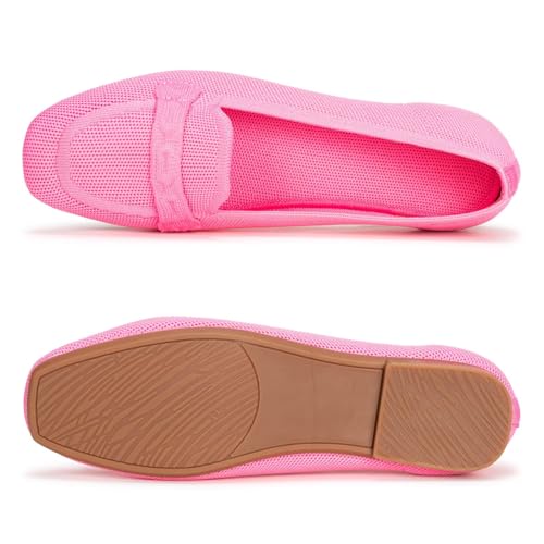 Image of Frank Mully Women's Loafer Flats Square Toe Comfortable Office Work Shoes, Cute Penny Loafer Slip On Walking Driving Shoes